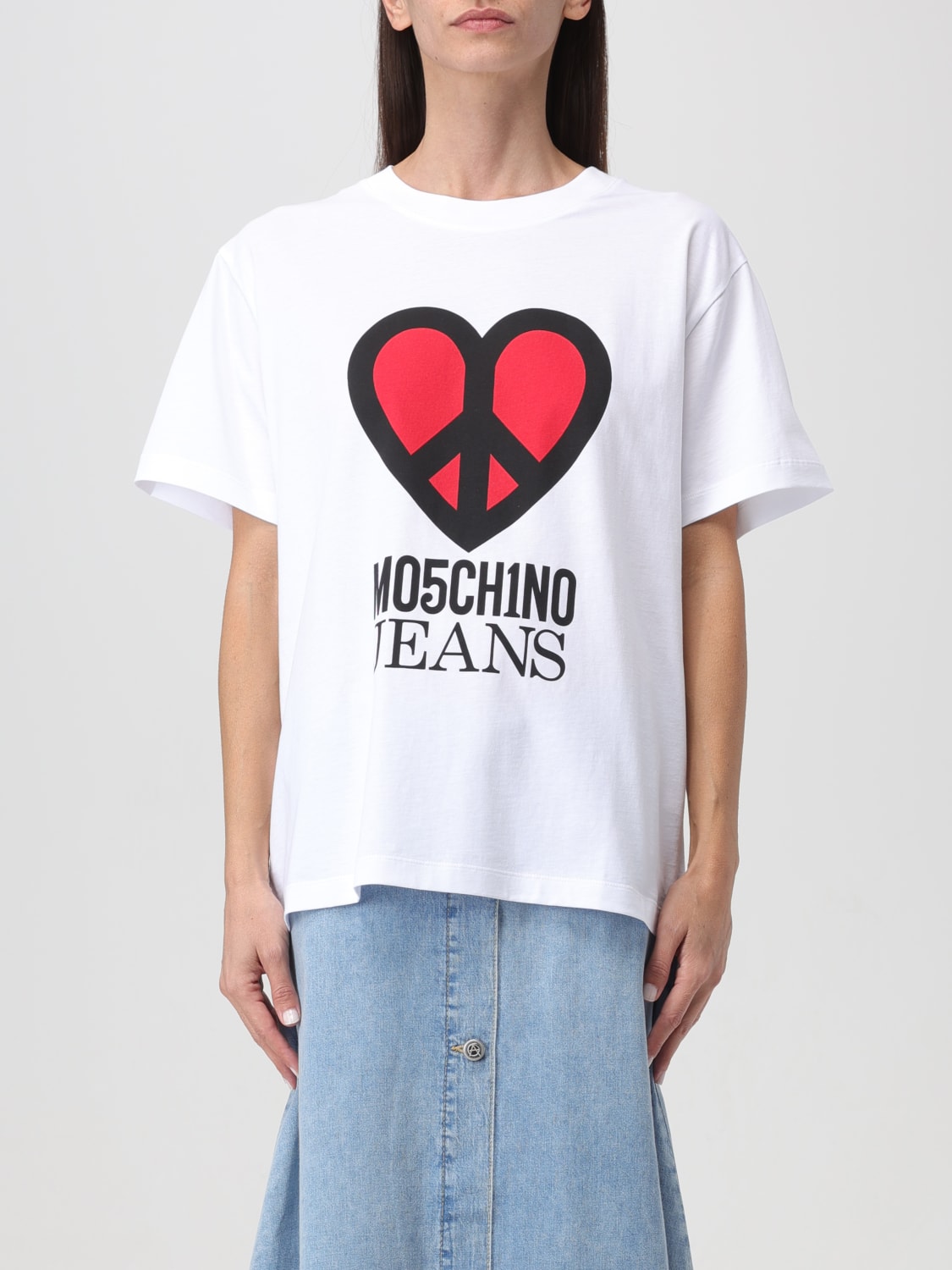 MOSCHINO JEANS T-SHIRT: T-shirt woman Moschino Jeans, White - Img 1