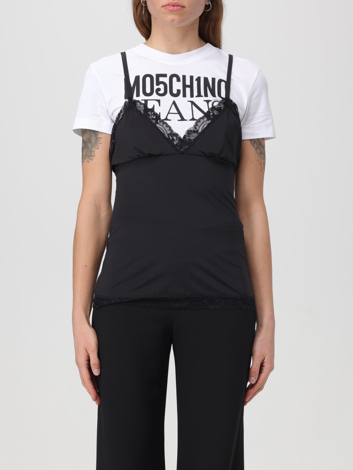 MOSCHINO JEANS ФУТБОЛКА: Футболка Женское Moschino Jeans, Белый - Img 1