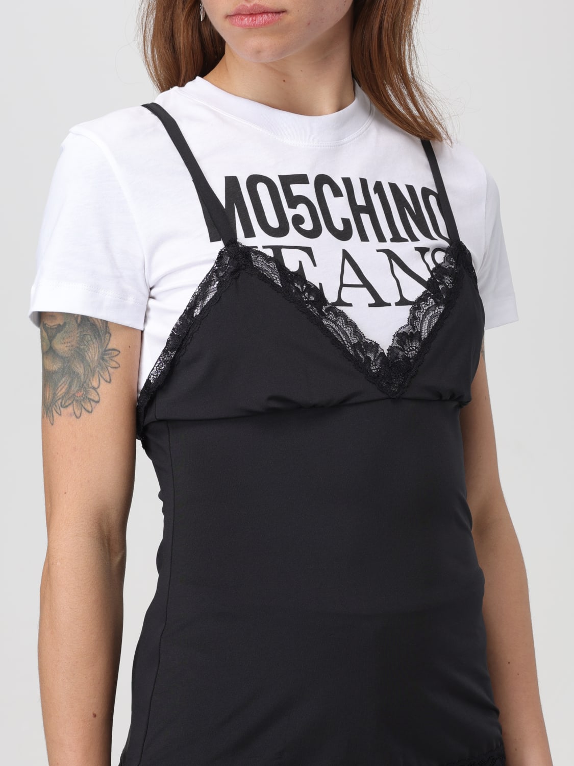 MOSCHINO JEANS ФУТБОЛКА: Футболка Женское Moschino Jeans, Белый - Img 3