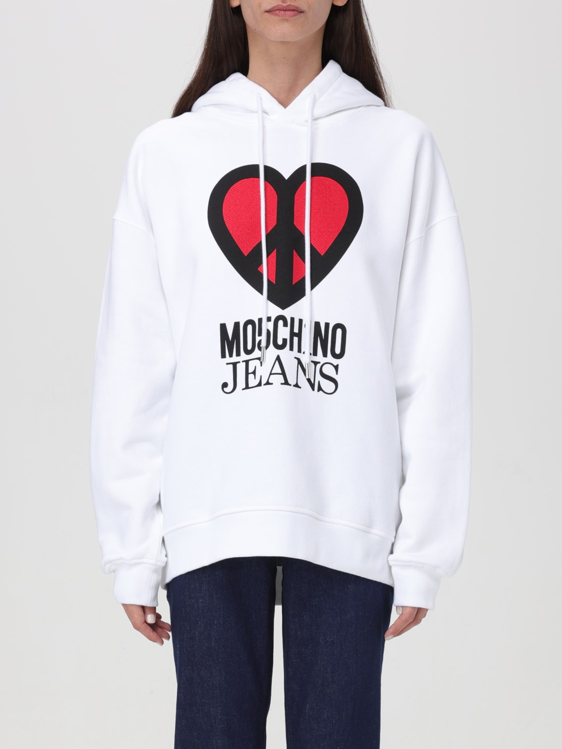 MOSCHINO JEANS SWEATSHIRT: Sweatshirt woman Moschino Jeans, White - Img 1