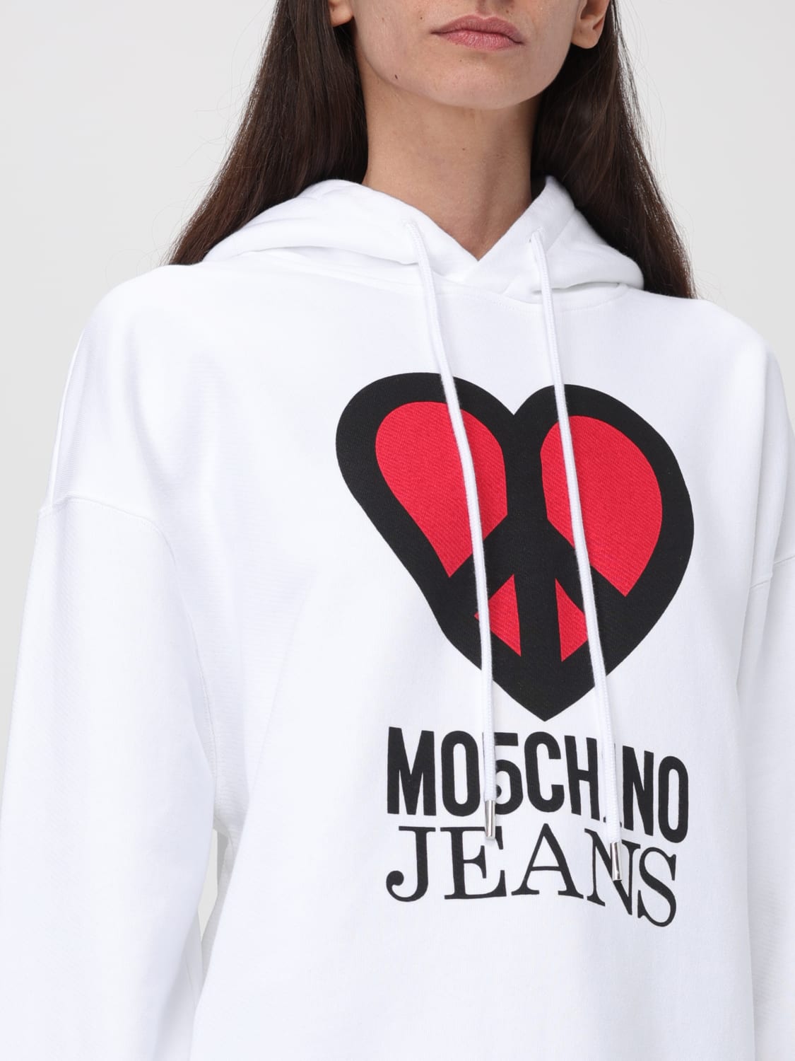 MOSCHINO JEANS SWEATSHIRT: Sweatshirt woman Moschino Jeans, White - Img 3