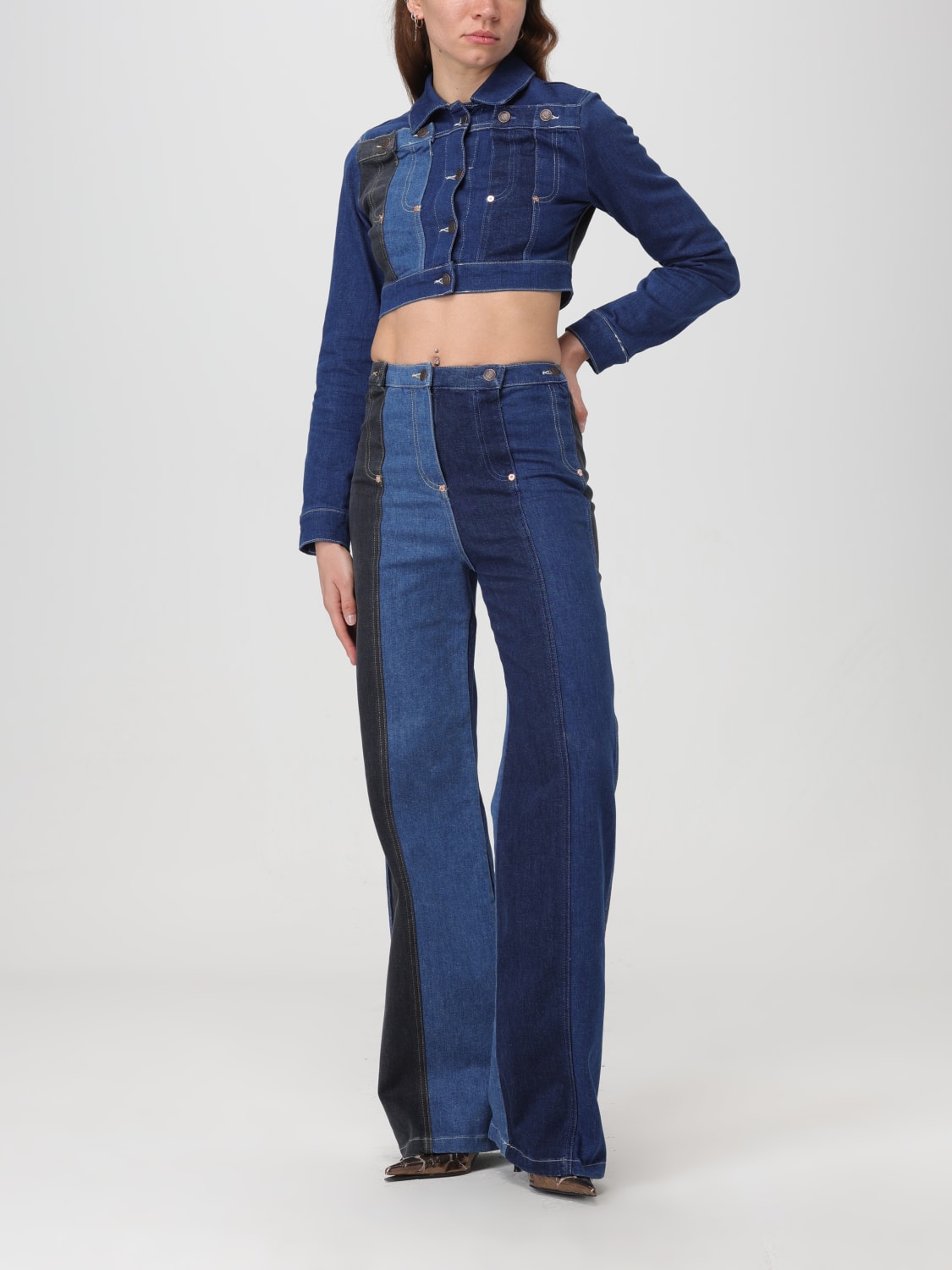 MOSCHINO JEANS 外套: 外套 女士 Moschino Jeans, 牛仔布 - Img 2