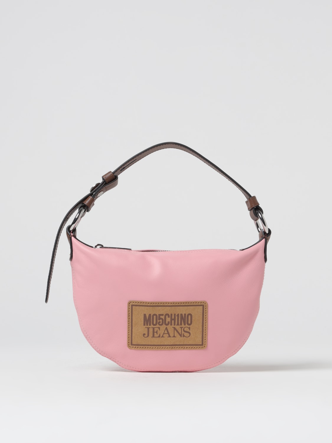 MOSCHINO JEANS BORSA MINI: Borsa Moschino Jeans in nappa sintetica, Rosa - Img 1