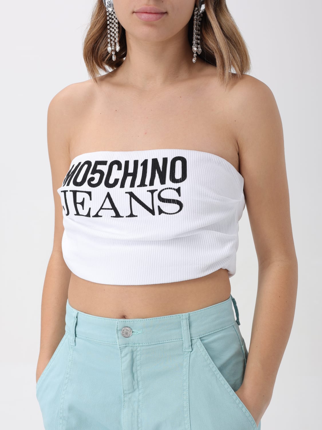 MOSCHINO JEANS トップス: トップス レディース Moschino Jeans, ホワイト - Img 4