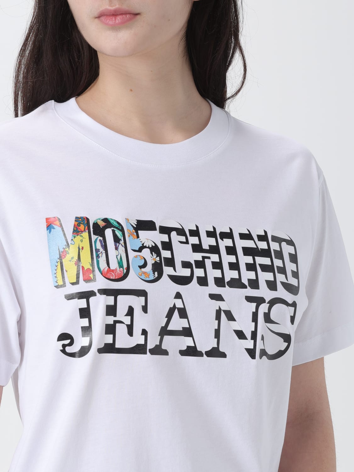 MOSCHINO JEANS T-SHIRT: T-shirt woman Moschino Jeans, White - Img 3