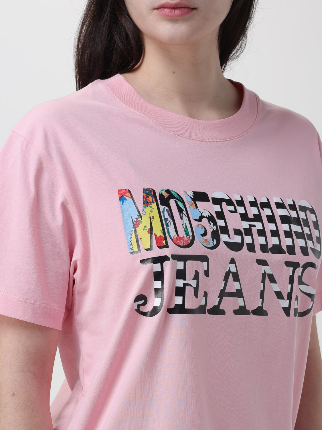 MOSCHINO JEANS T-SHIRT: T-shirt woman Moschino Jeans, Pink - Img 4