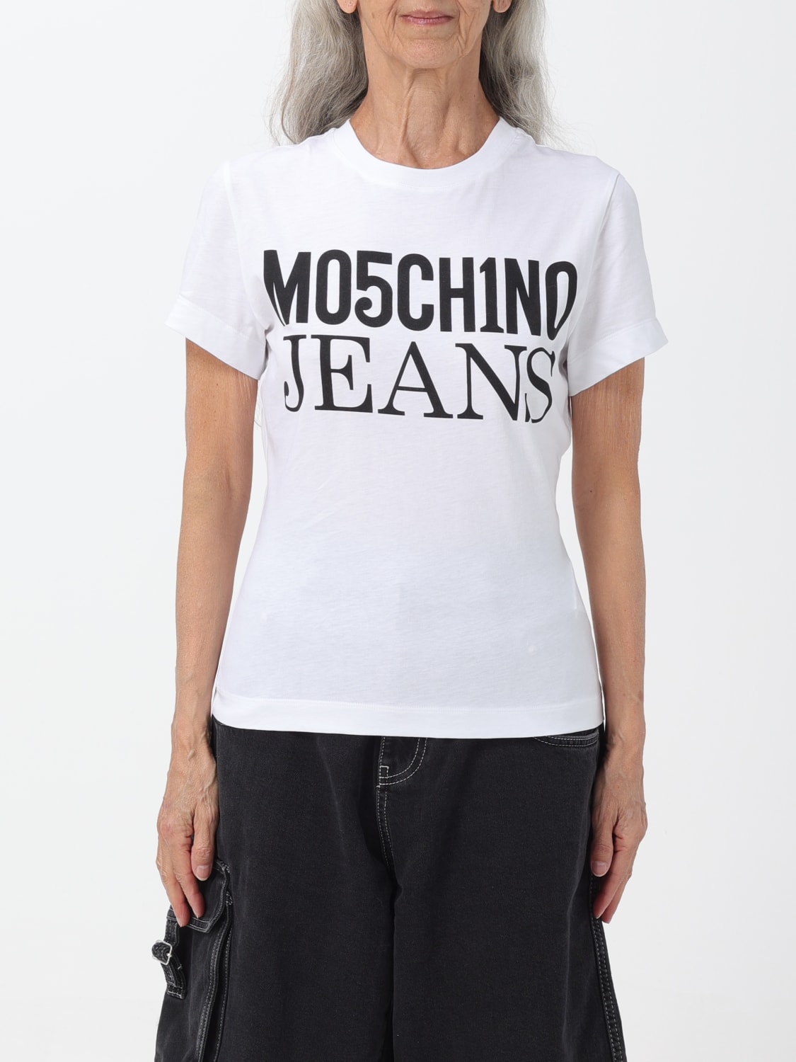 MOSCHINO JEANS T-SHIRT: T-shirt woman Moschino Jeans, White - Img 1