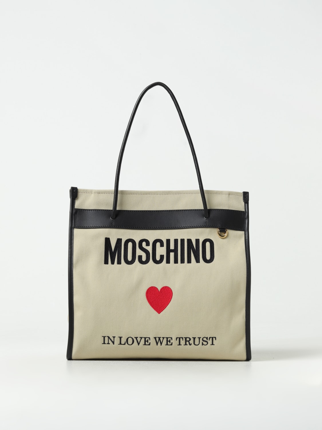 MOSCHINO COUTURE TOTE BAGS: Shoulder bag woman Moschino Couture, Beige - Img 1