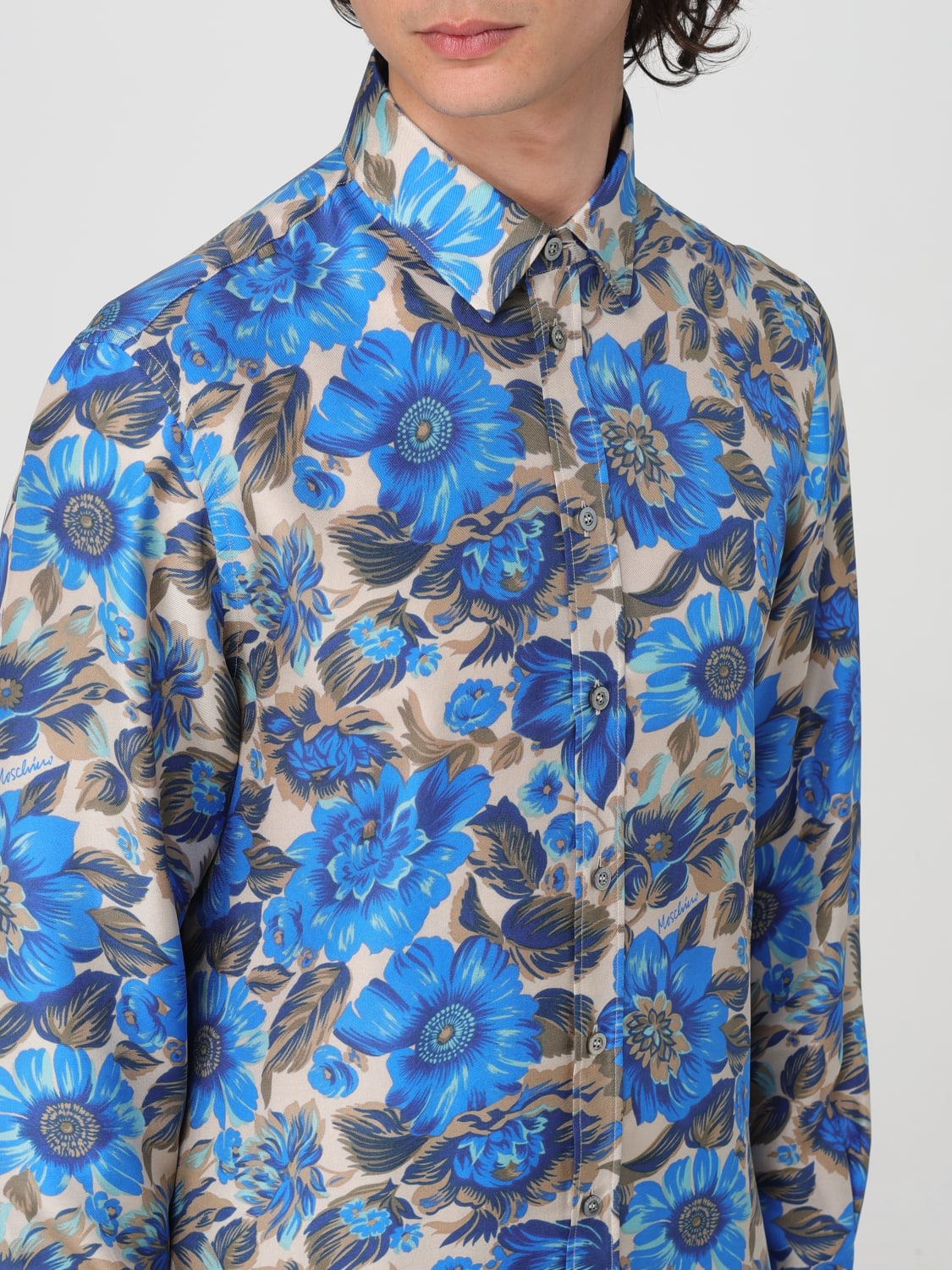 MOSCHINO COUTURE CAMISA: Camisa hombre Moschino Couture, Azul Claro - Img 5