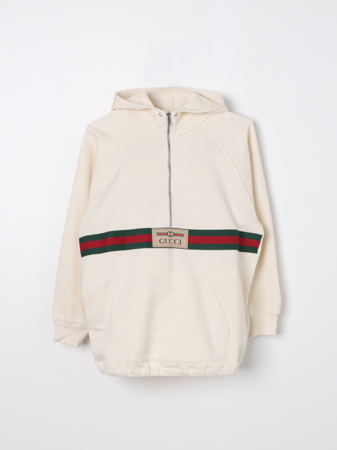 GUCCI cotton hoodie with logo White Gucci sweater 653666XJDKA online at GIGLIO.COM