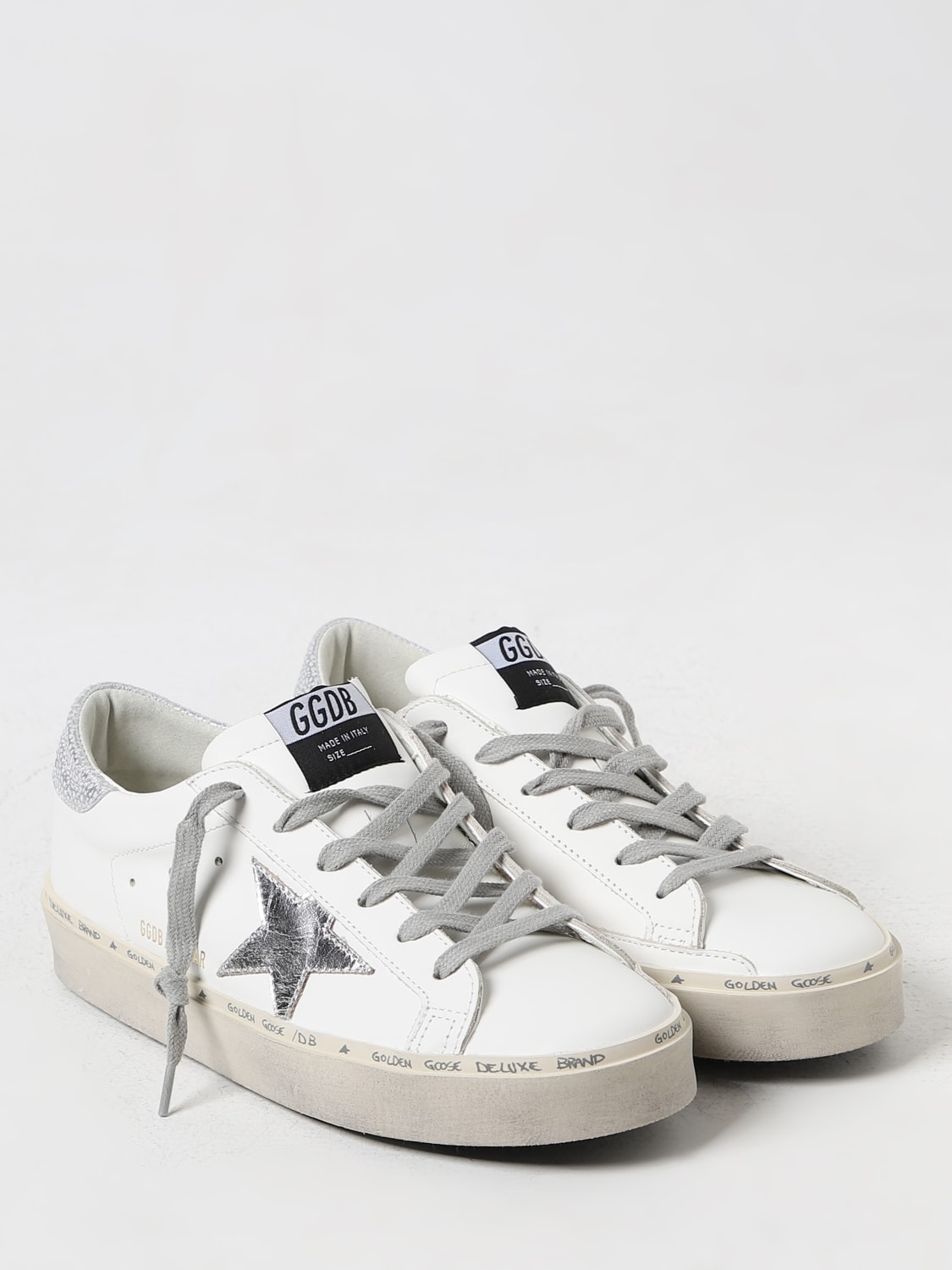 スニーカー GOLDEN GOOSE Women Sneakers GWF00118 F000329 80185 WHITE Golden Goose Hi Star Leather Upper White Silver Women