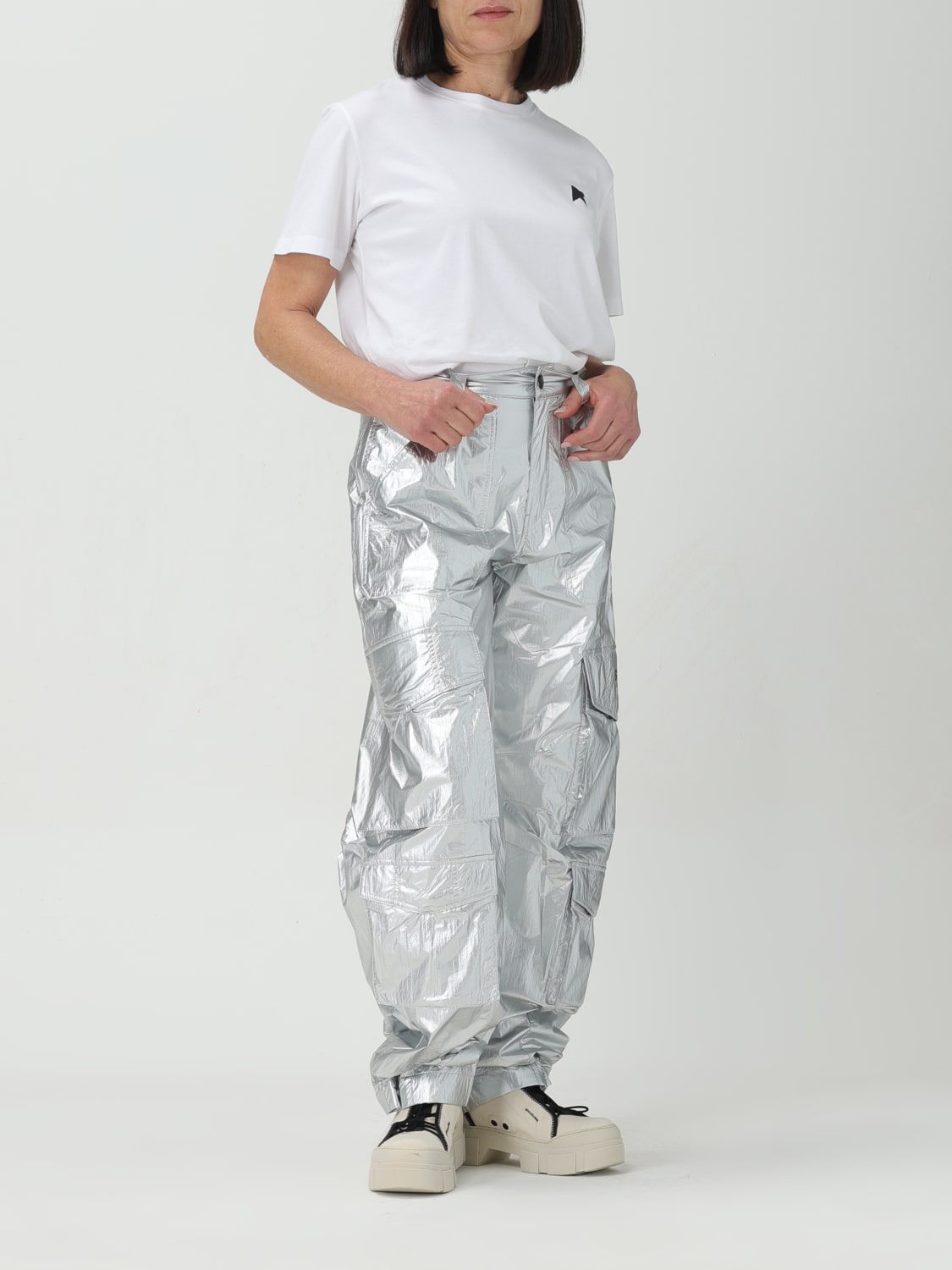 GOLDEN GOOSE PANTS: Pants woman Golden Goose, Silver - Img 2