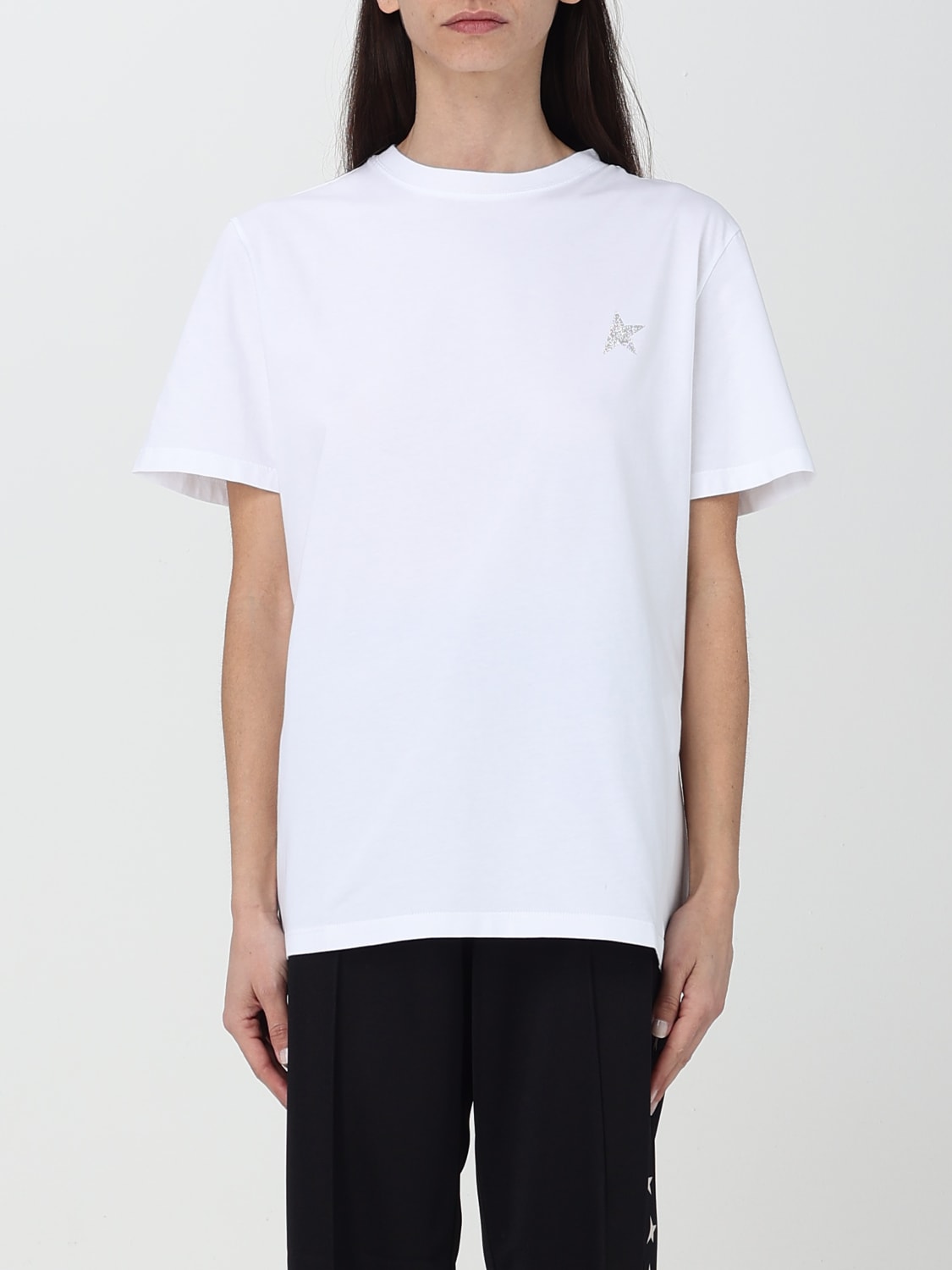 Tシャツ・カットソー GOLDEN  Woman T-Shirt White GWP01220P00059480185 Golden Goose Star printed Tee - White | GWP01220P00059480185