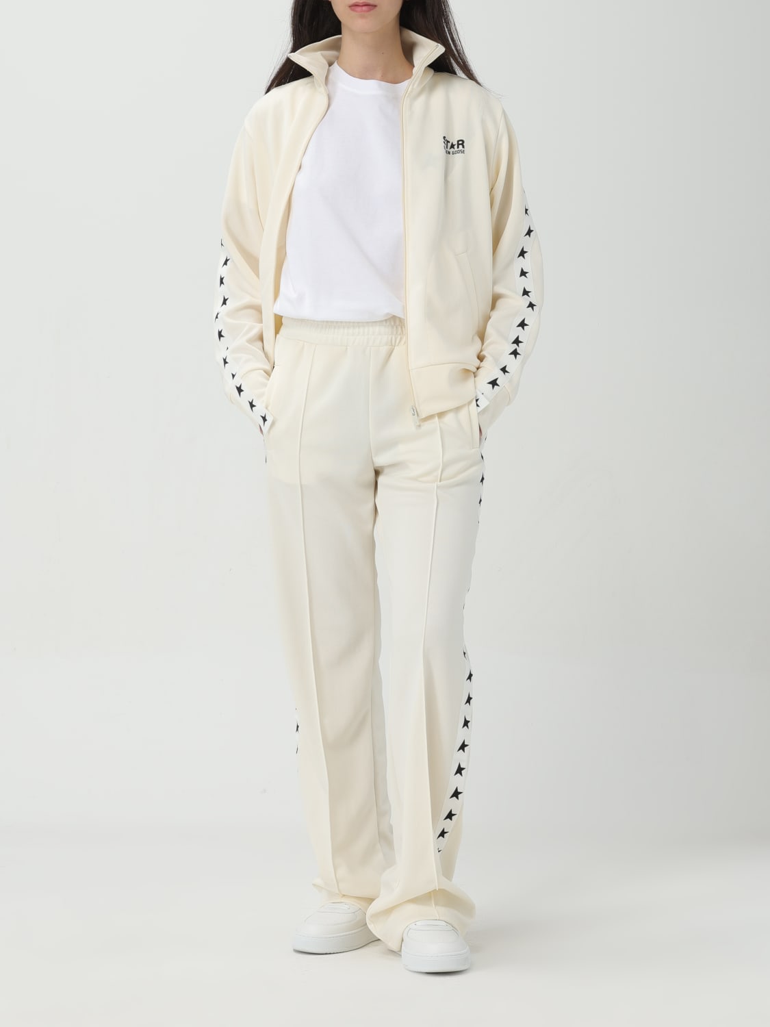 GOLDEN GOOSE FELPA: Felpa con zip Golden Goose, Avorio - Img 2