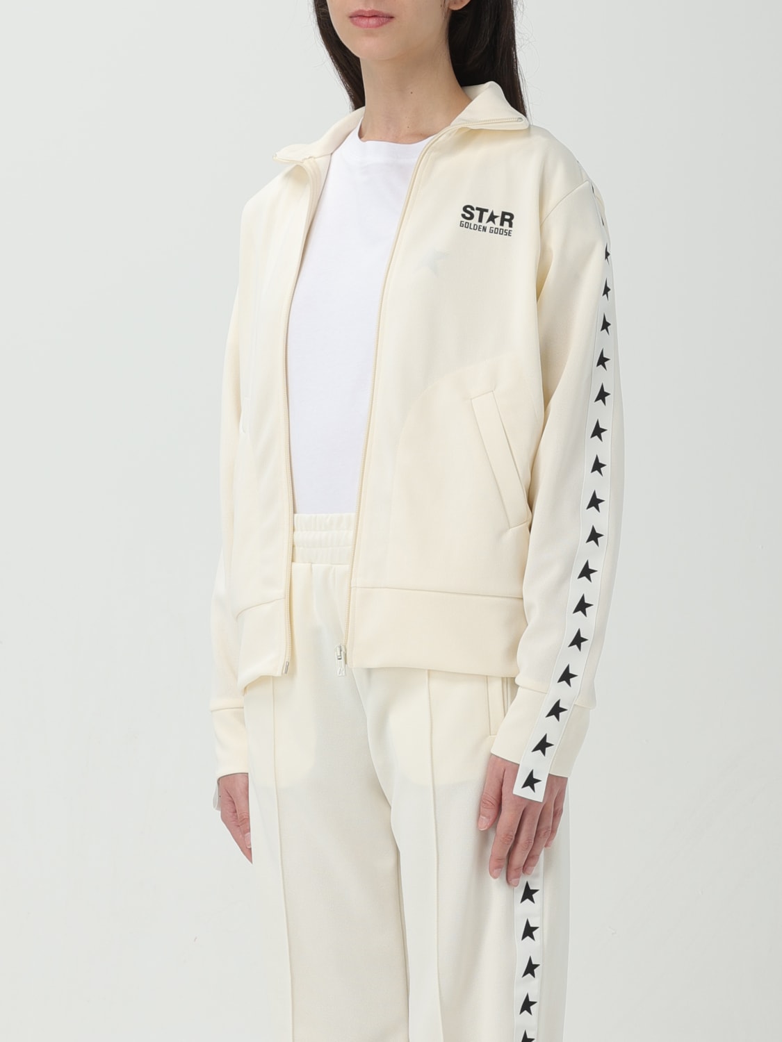 GOLDEN GOOSE FELPA: Felpa con zip Golden Goose, Avorio - Img 4