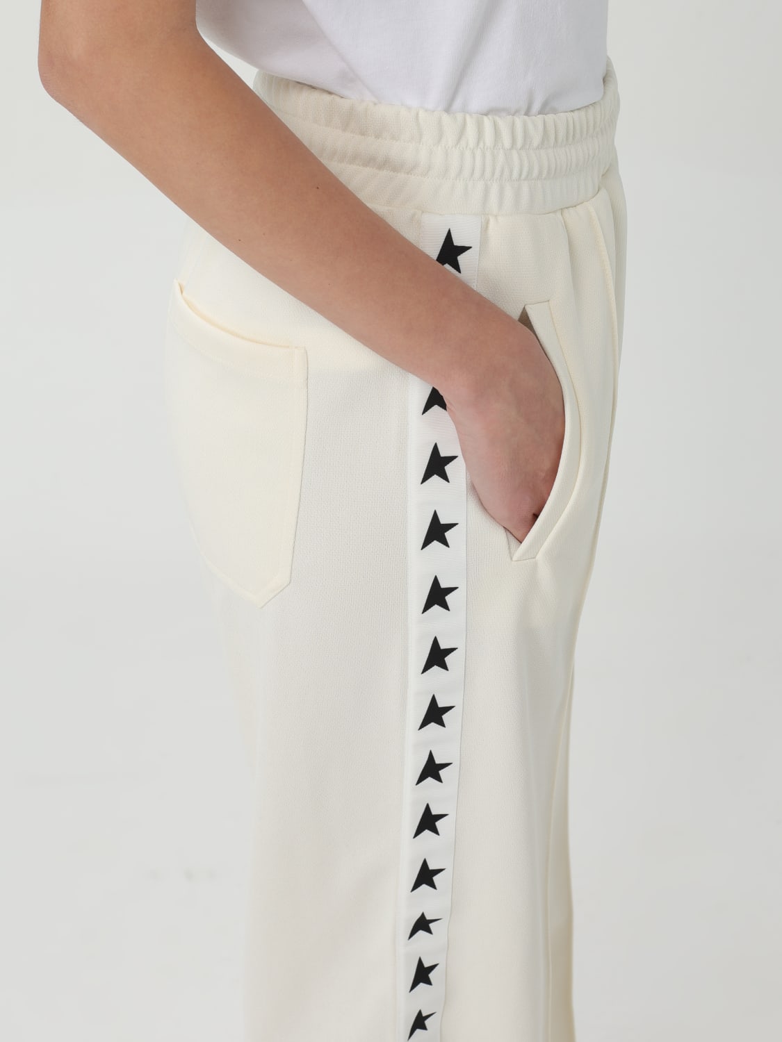 フィットネスボトムス GOLDEN GOOSE Women Training Pants GWP00877P00052181347 White GOLDEN GOOSE: Pants woman - Ivory | Golden Goose pants