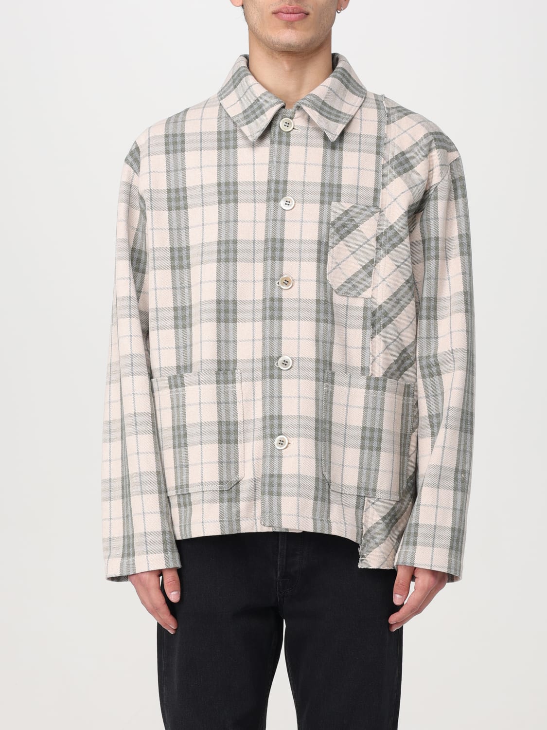 Giglio Camicia Patchwork Golden Goose in twill di cotone con motivo a quadri