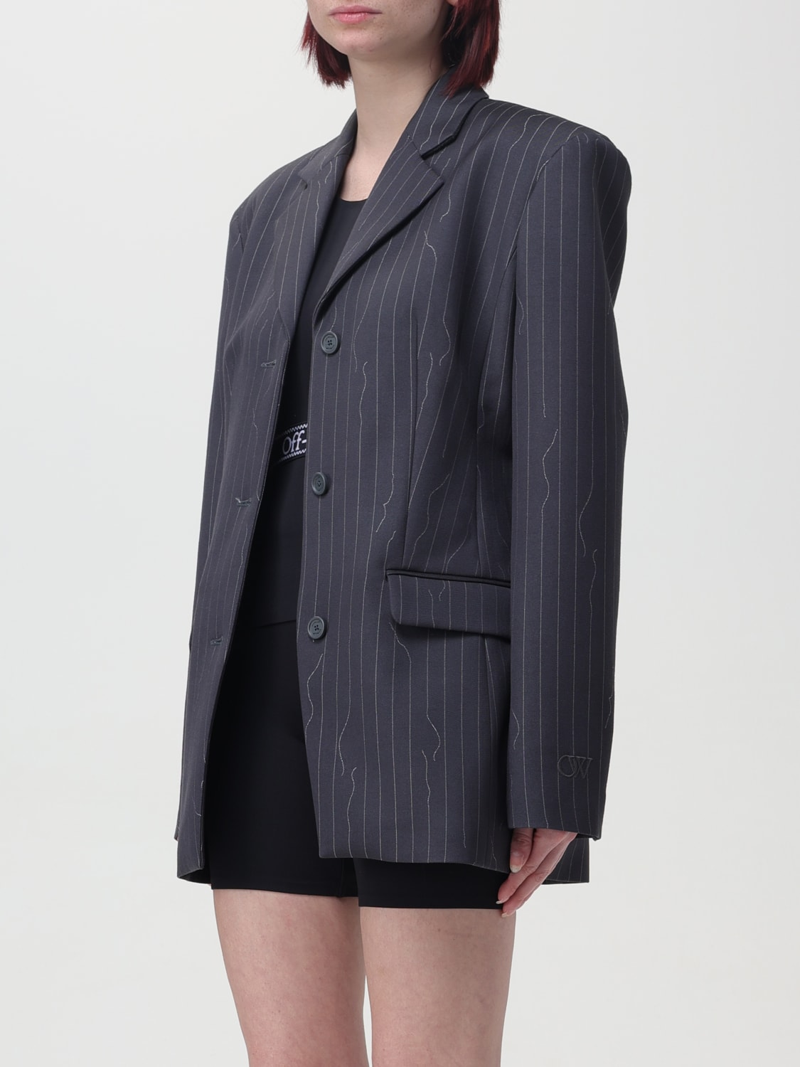 OFF-WHITE BLAZER: Blazer woman Off-white, Grey - Img 4