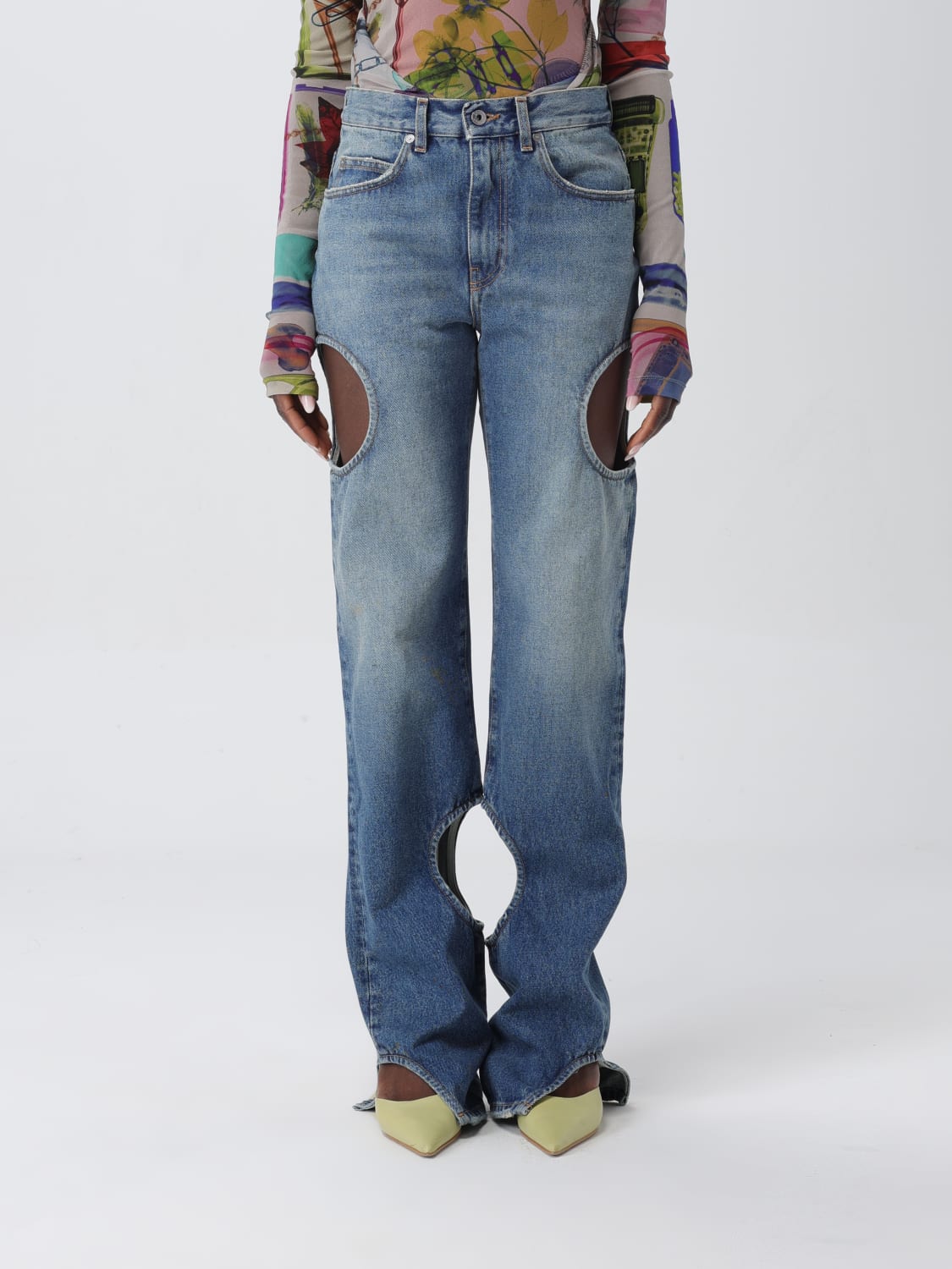 OFF-WHITE JEANS: Pantalone donna Off-white, Denim - Img 1