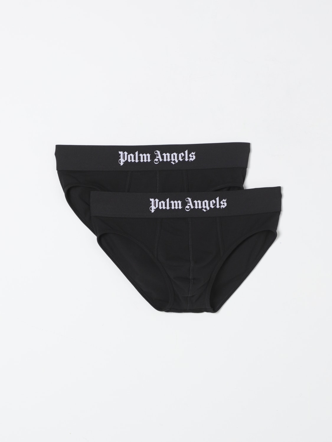 PALM ANGELS INTIMO: Set 2 slip Palm Angels in cotone stretch , Nero - Img 1