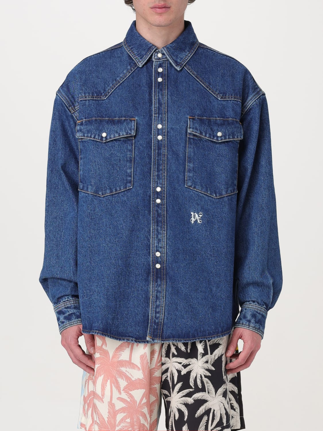 PALM ANGELS SHIRT: Shirt men Palm Angels, Denim - Img 1