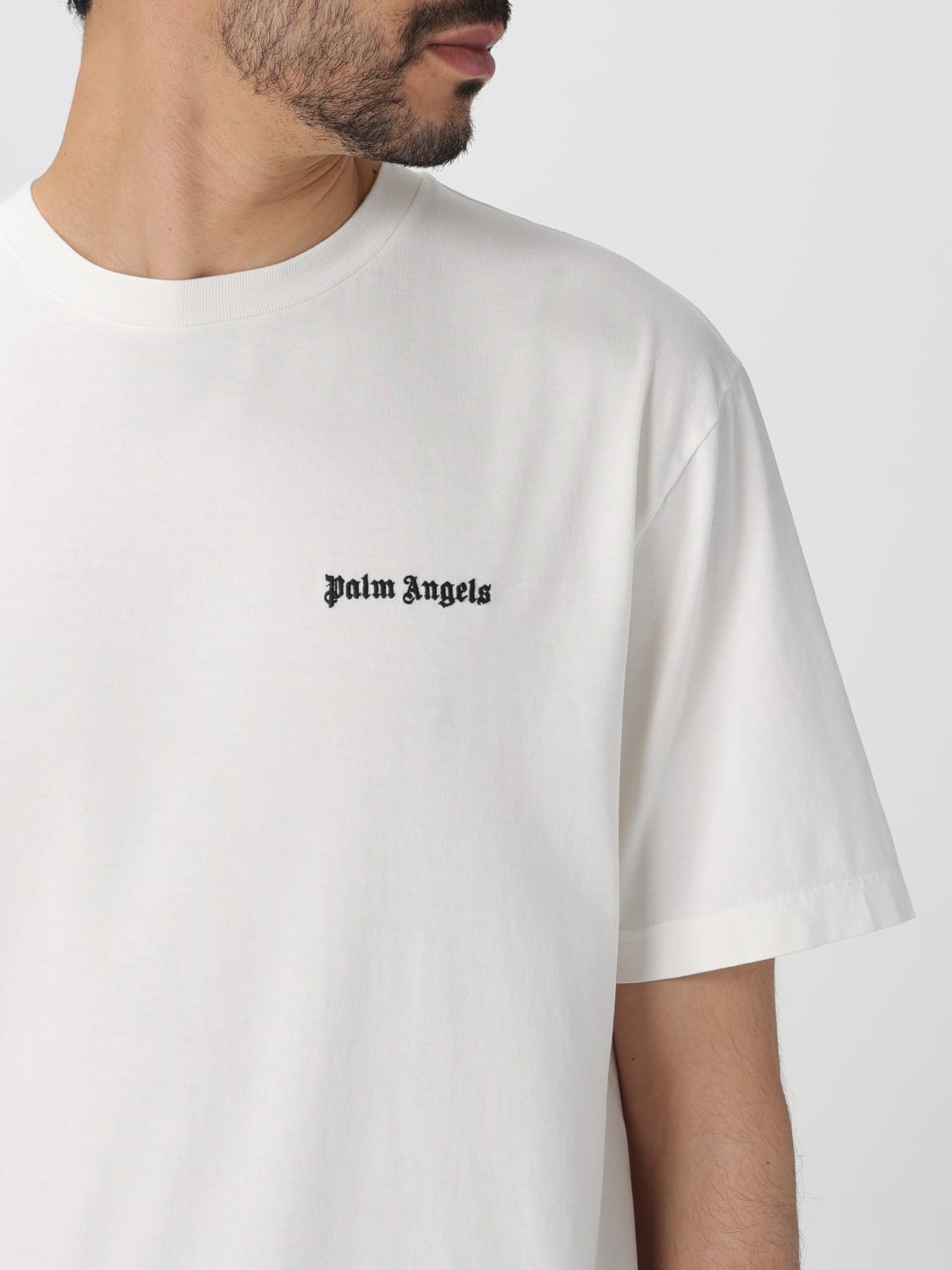 PALM ANGELS T-SHIRT: T-shirt Palm Angels in cotone con logo, Bianco - Img 4