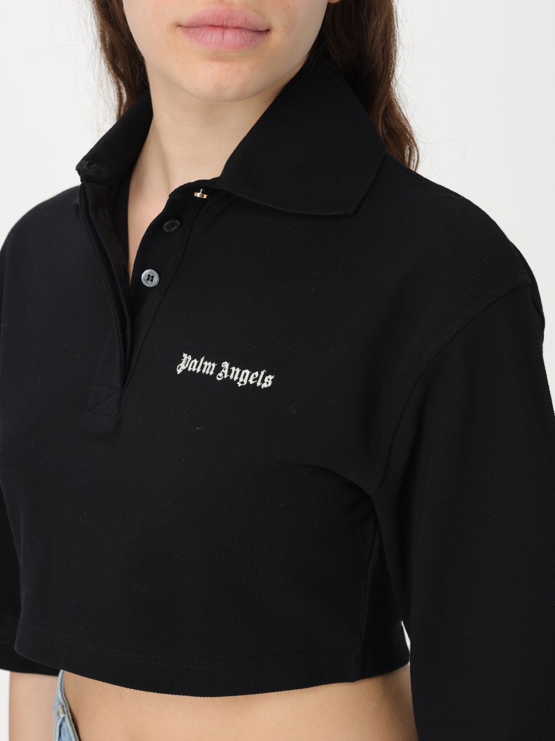 PALM ANGELS POLO SHIRT: Polo shirt woman Palm Angels, Black - Img 5