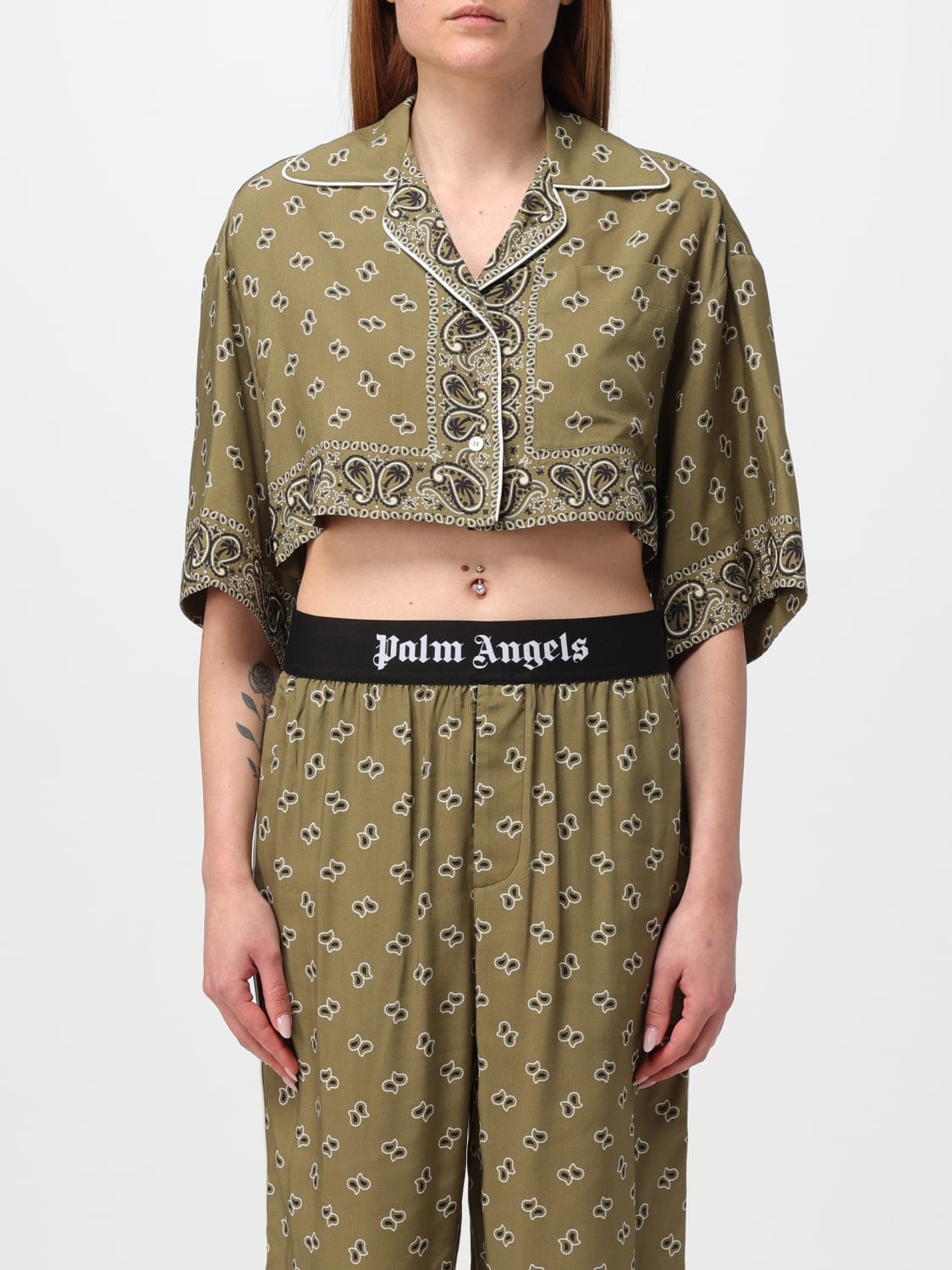 PALM ANGELS シャツ: シャツ レディース Palm Angels, ミリタリー - Img 1