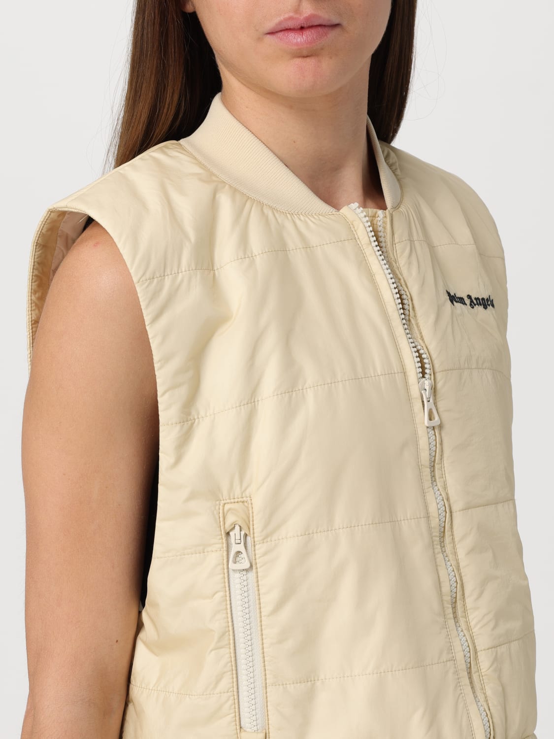 PALM ANGELS GILET: Giacca donna Palm Angels, Bianco - Img 4