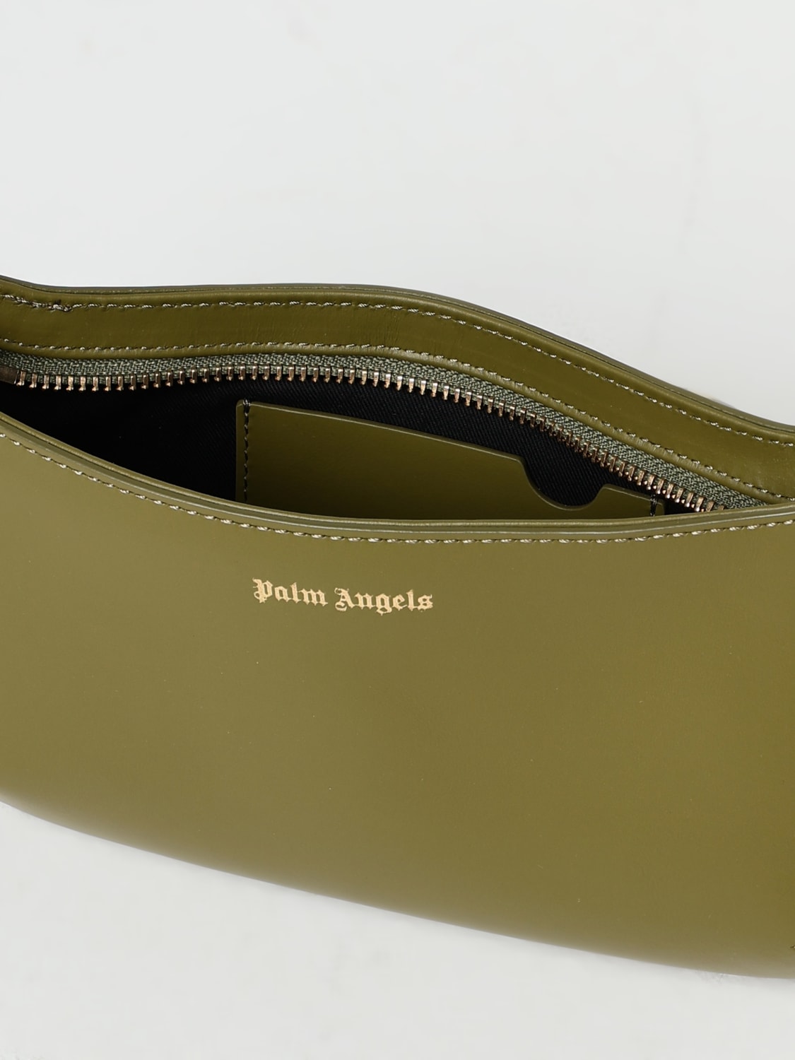 PALM ANGELS BORSA A SPALLA: Borsa Palm Angels in pelle , Oliva - Img 5