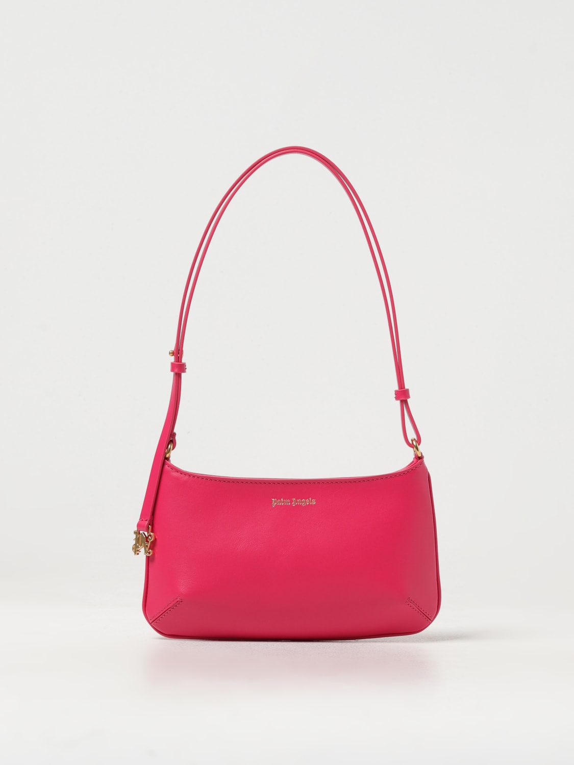 PALM ANGELS BORSA A SPALLA: Borsa Palm Angels in pelle , Fuxia - Img 1