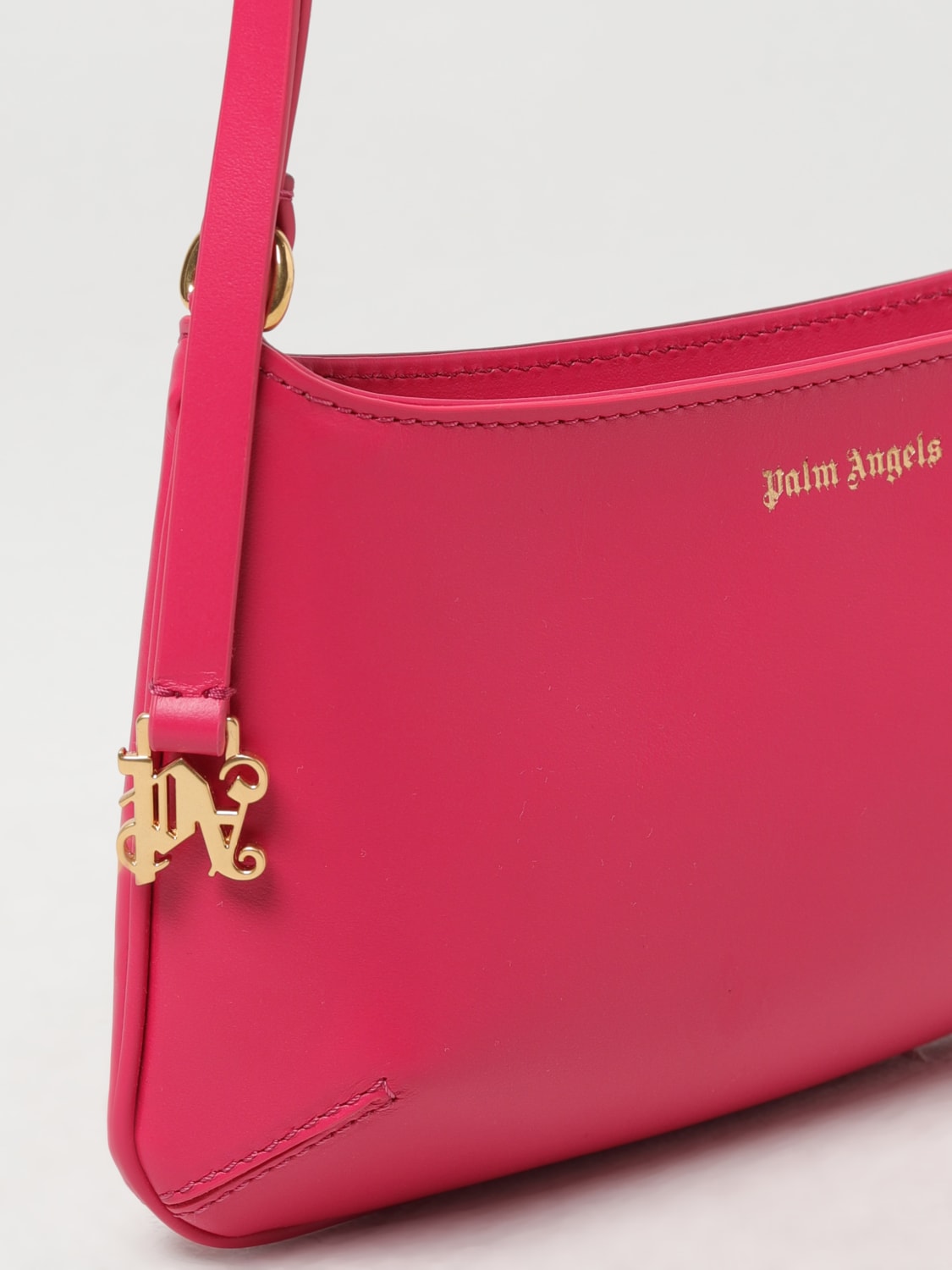 PALM ANGELS BORSA A SPALLA: Borsa Palm Angels in pelle , Fuxia - Img 3