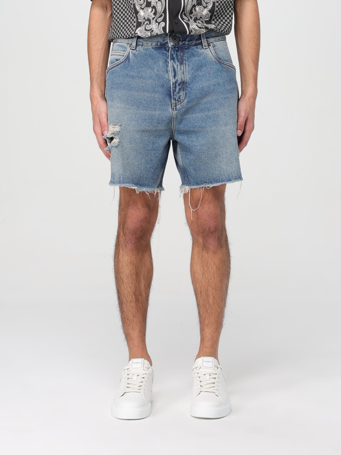 Giglio Pantaloncino Balmain in denim effetto used