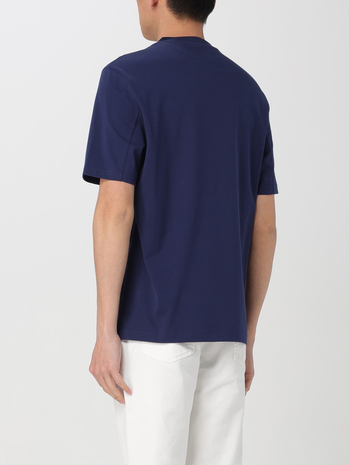 BRUNELLO CUCINELLI: T-shirt men - Blue | Brunello Cucinelli t-shirt ...