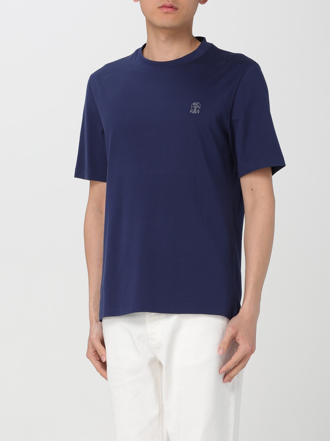 BRUNELLO CUCINELLI T-SHIRT: T-shirt herren Brunello Cucinelli, Blau - Img 4