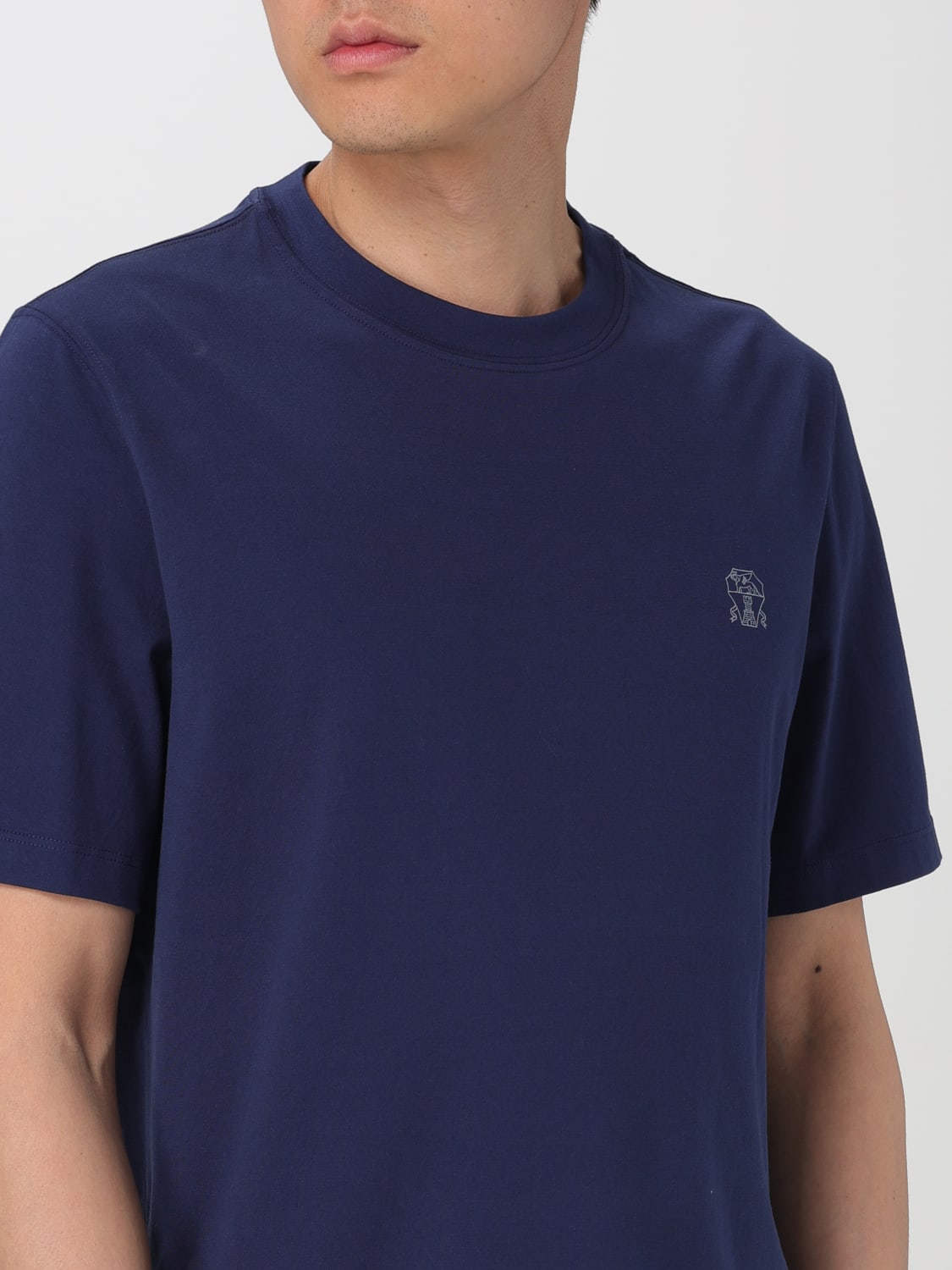 BRUNELLO CUCINELLI T-SHIRT: T-shirt herren Brunello Cucinelli, Blau - Img 5