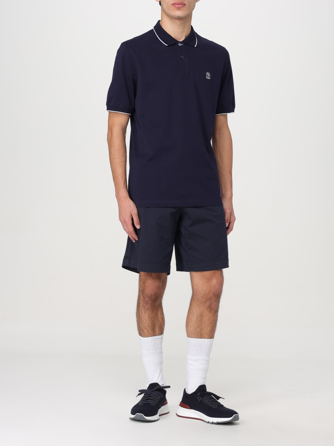 BRUNELLO CUCINELLI: Polo shirt men - Blue | Brunello Cucinelli polo ...