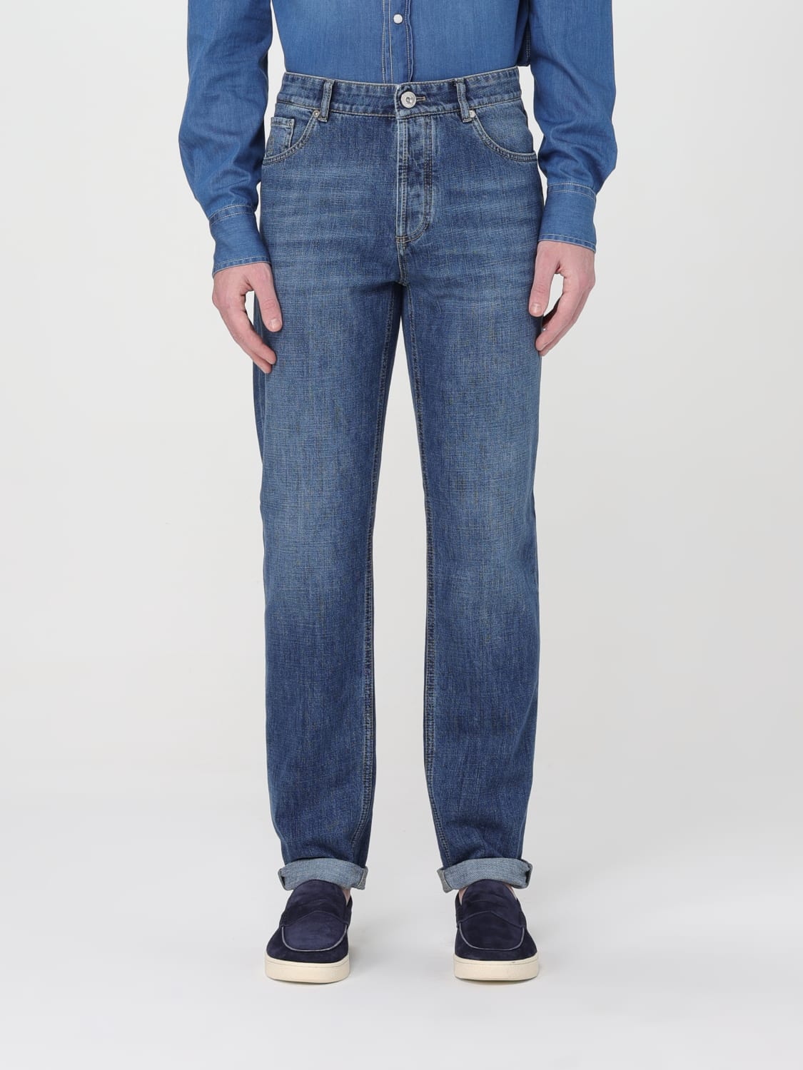 BRUNELLO CUCINELLI JEANS: Jeans Brunello Cucinelli in denim di cotone, Blue 1 - Img 1