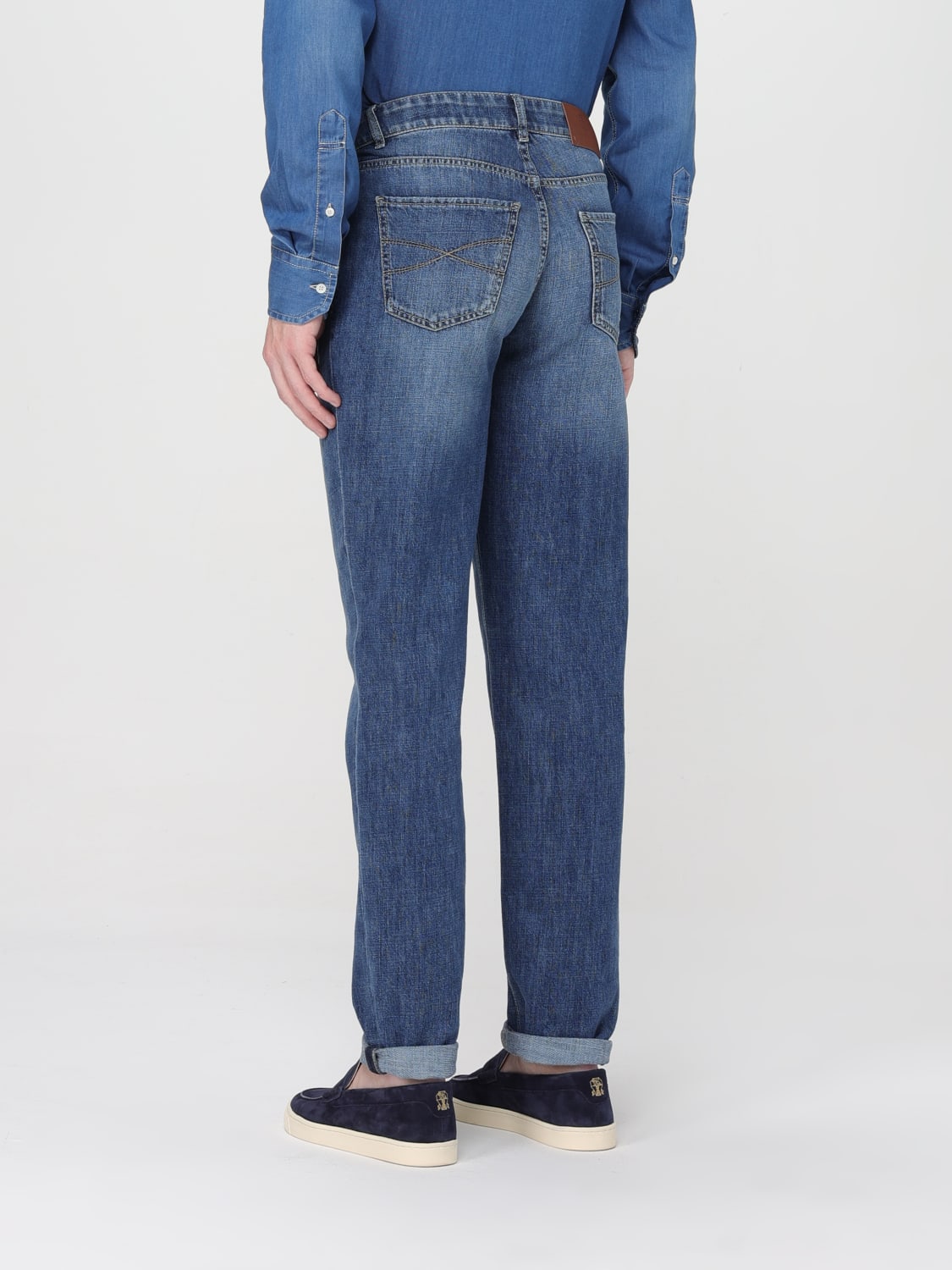 BRUNELLO CUCINELLI JEANS: Jeans Brunello Cucinelli in denim di cotone, Blue 1 - Img 3