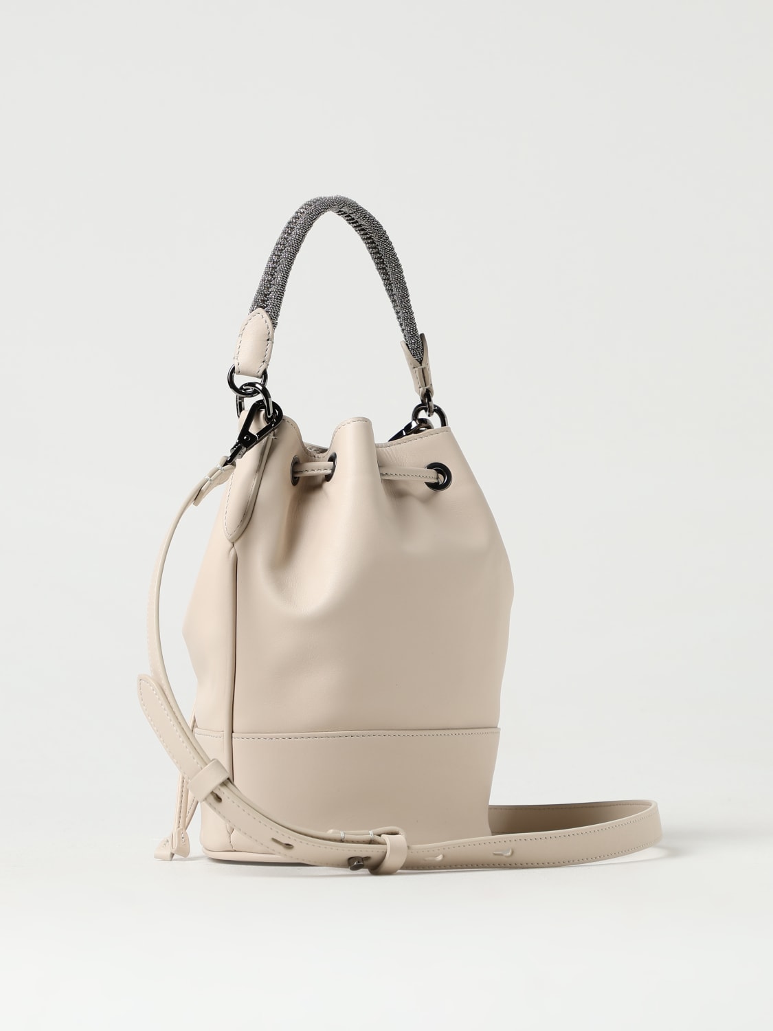 BRUNELLO CUCINELLI MINI BAG: Shoulder bag woman Brunello Cucinelli, Beige - Img 3