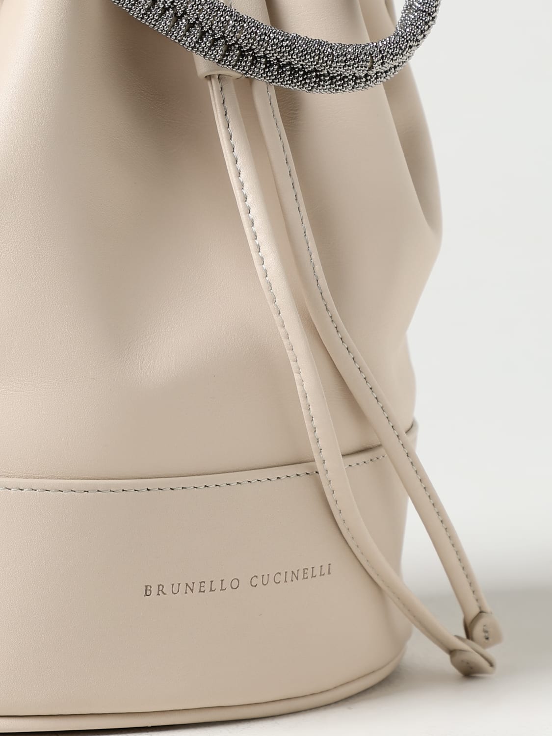 BRUNELLO CUCINELLI MINI BAG: Shoulder bag woman Brunello Cucinelli, Beige - Img 4