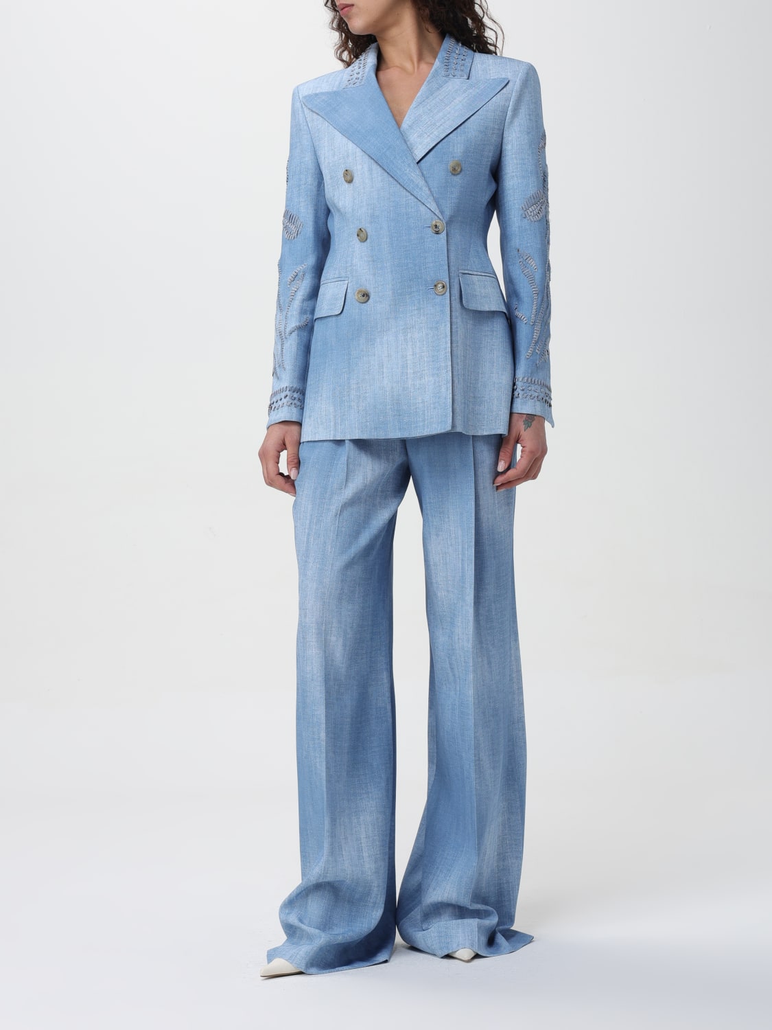 ERMANNO SCERVINO: Pants woman - Gnawed Blue | Ermanno