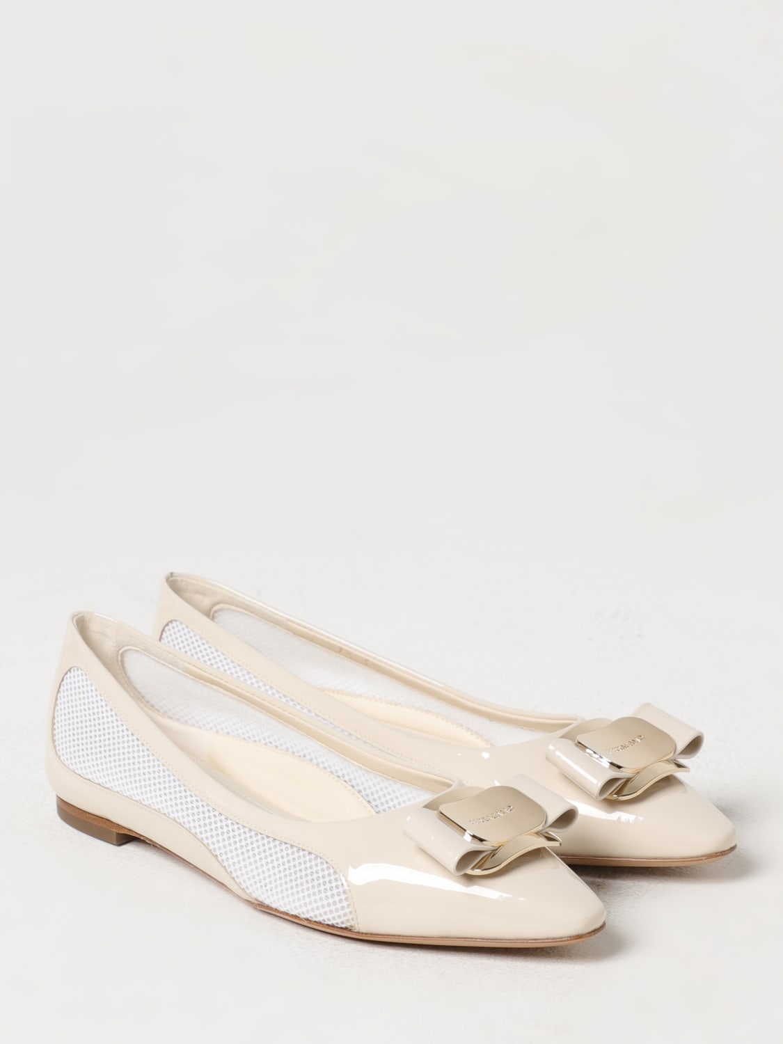 FERRAGAMO BALLET FLATS: Shoes woman Ferragamo, White - Img 2