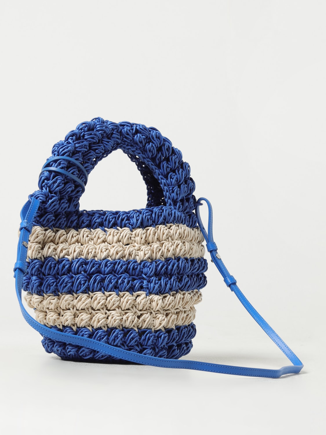 JW ANDERSON BORSA A MANO: Borsa Popcorn JW Anderson in tessuto , Azzurro - Img 2