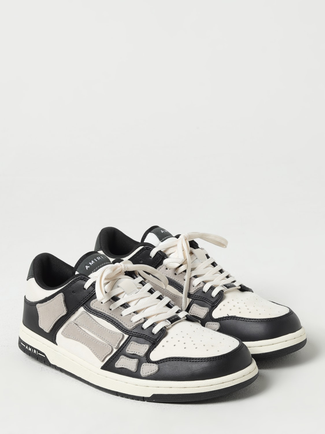 AMIRI: Skel leather sneakers with logo - Black | Amiri sneakers ...