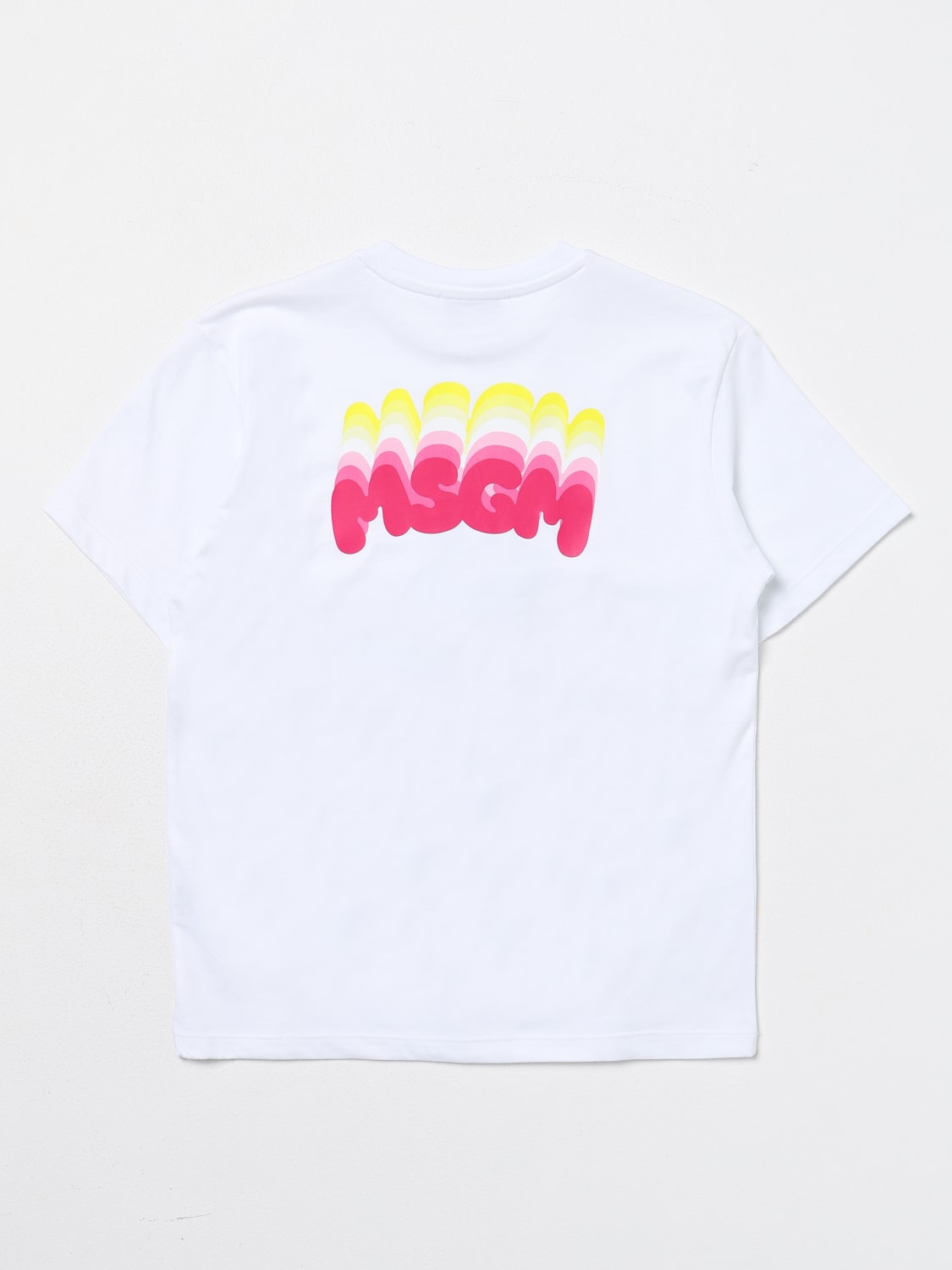 MSGM KIDS T-SHIRT: T-shirt MSGM Kids in cotone con logo , Bianco - Img 2