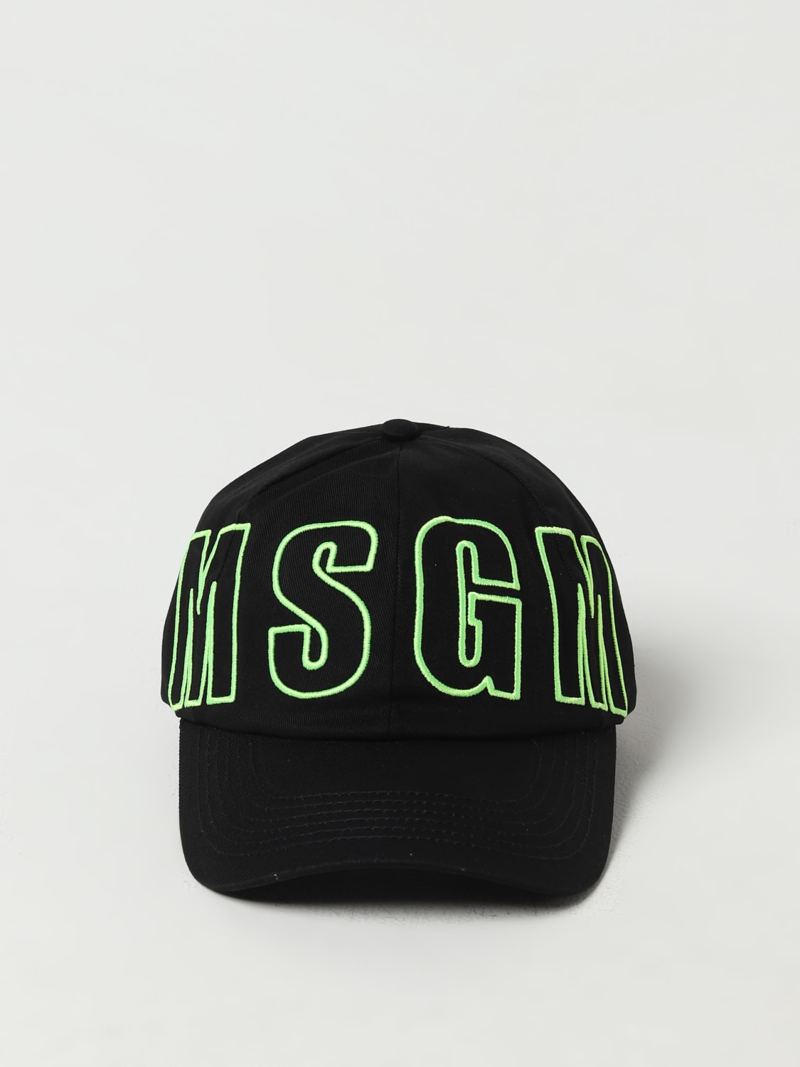 MSGM KIDS CAPPELLO BIMBA: Cappello MSGM Kids in tessuto con logo ricamato , Nero - Img 2