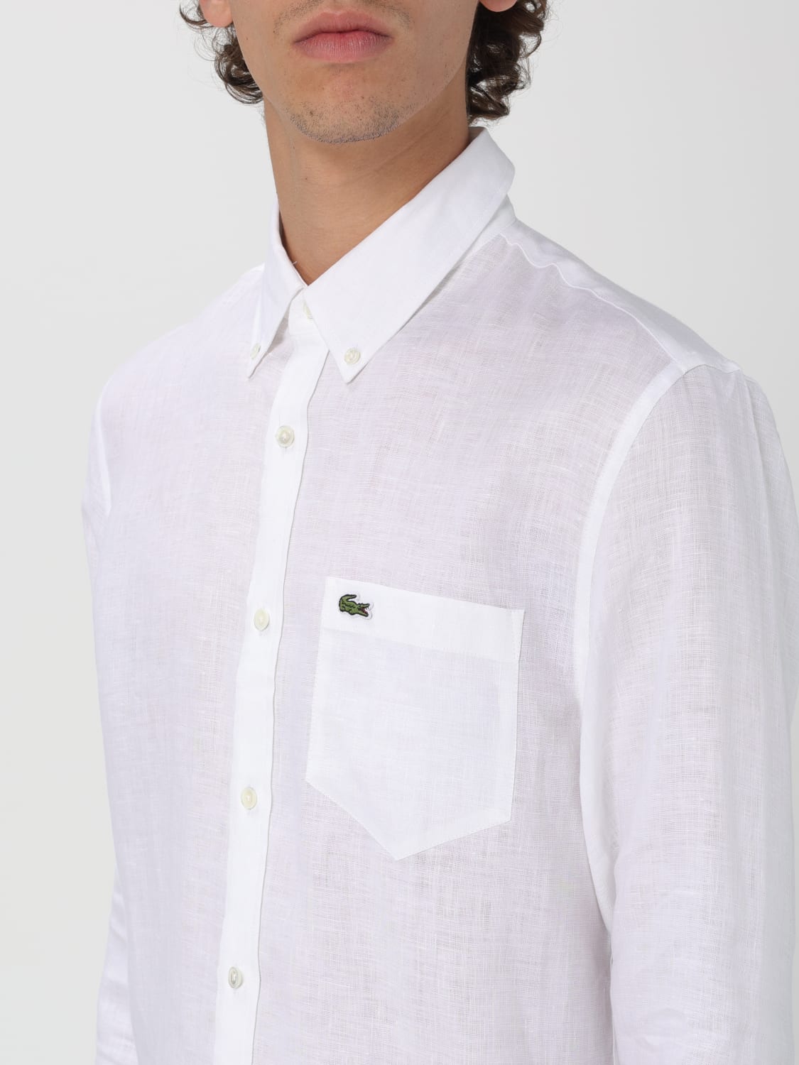 LACOSTE CAMISA: Camisa hombre Lacoste, Blanco - Img 3