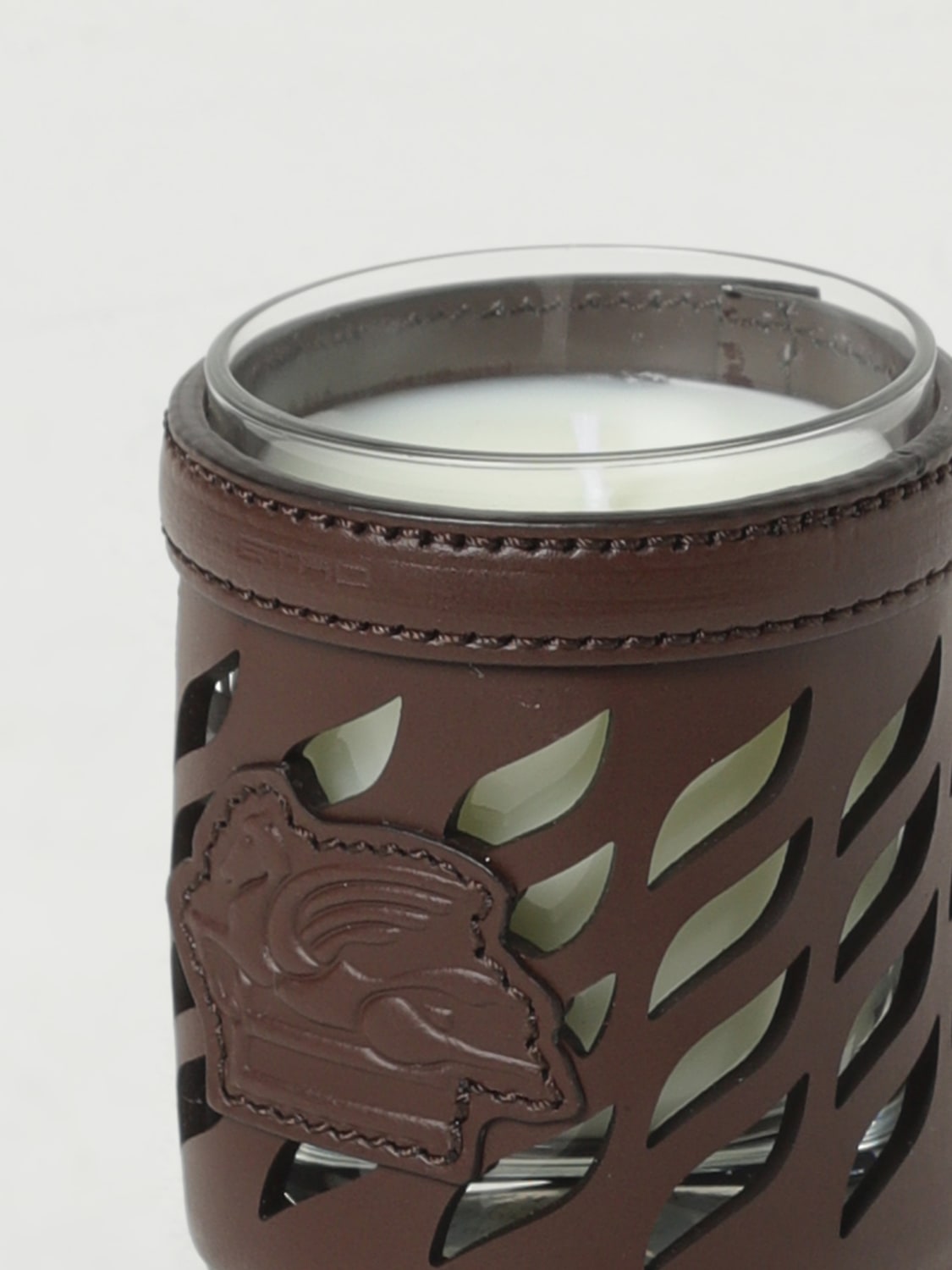 ETRO HOME CANDELE E FRAGRANZE: Candela Etro Home in cera e pelle, Marrone - Img 2