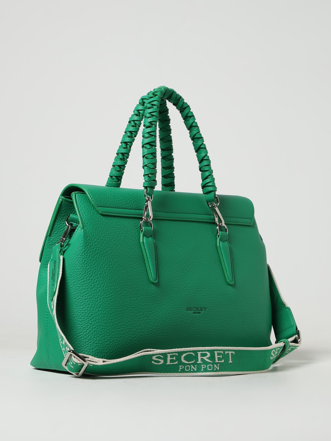 SECRET PON-PON SAC PORTÉ MAIN: Sac porté épaule femme Secret Pon-pon, Vert - Img 2